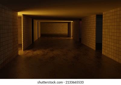 Abandoned Room Liminal Space 3d Render: стоковая иллюстрация ...