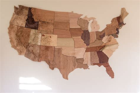 United States of Wood - How It's Made | Wood map, State map wall art, Custom map