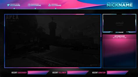 Stream Overlay - Blue and Pink | Free PSD - Zonic Design Download