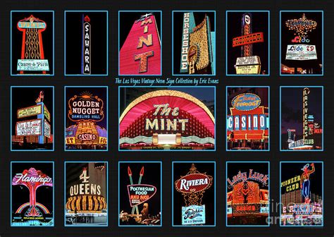 Las Vegas Vintage Neon Signs Collection Slides Featuring The Mint Casino Photograph by Aloha Art ...