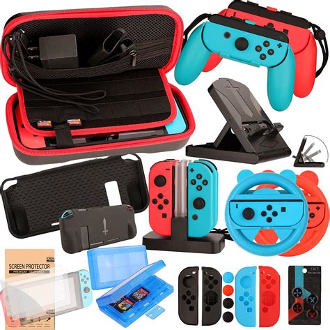 Amazon.com: EOVOLA Accessories Kit for Nintendo Switch / Switch OLED Model Games Bundle Wheel ...