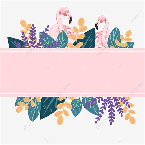 Pink Flamingos Clipart Transparent Background, Pink Plant Pattern ...