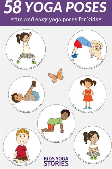 58 Fun and Easy Yoga Poses for Kids (+ Printable Posters) | Kids yoga poses, Yoga for kids, Fun ...