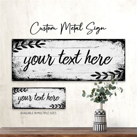 CUSTOM Rustic Wood Design on Metal Sign Wall Decor for Home and Office, Personalized Gift - Etsy