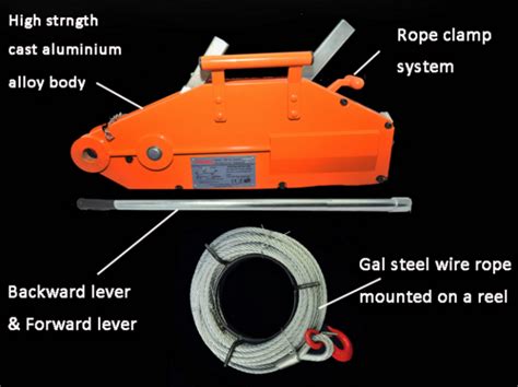 Electrical Wire Pulling Tools / Wire Rope Tensioner Tool Tirfor Winch With 20M Wire Rope