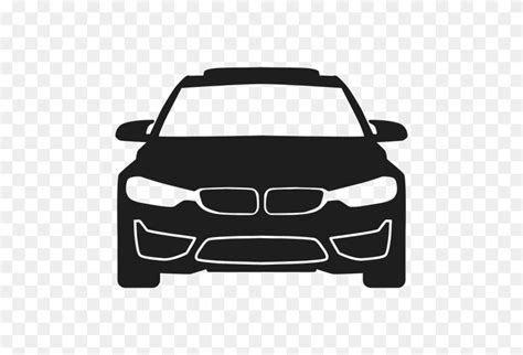 Bmw Car Front View Silhouette - Car Front PNG - FlyClipart