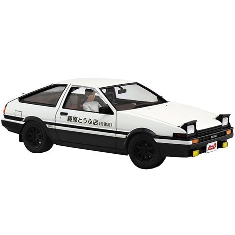 Initial D Takumi Fujiwara AE86 Trueno Project D Version with Figure 1:24 Scale Model Kit