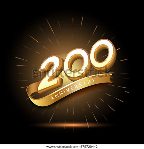 200 Years Golden Anniversary Logo Celebration Stock Vector (Royalty ...