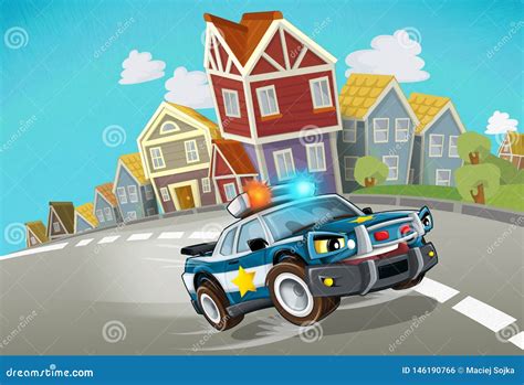 Police Car Chase. Police Car Chasing Robber. Police Officers Against Robbers Vector Illustration ...