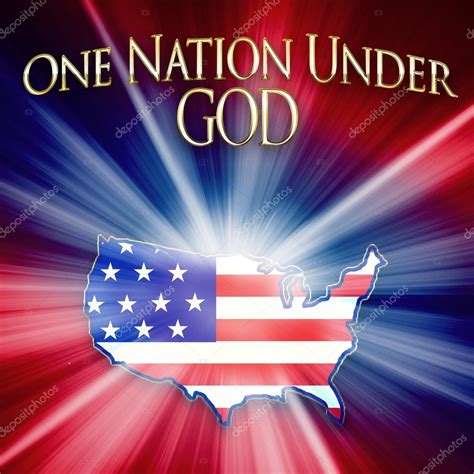 Patriotic USA Country Shaped out of Flag - One Nation Under God — Stock Photo © TrudyWilkerson ...