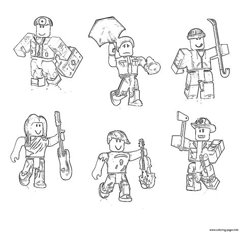 Roblox Characters Coloring page Printable