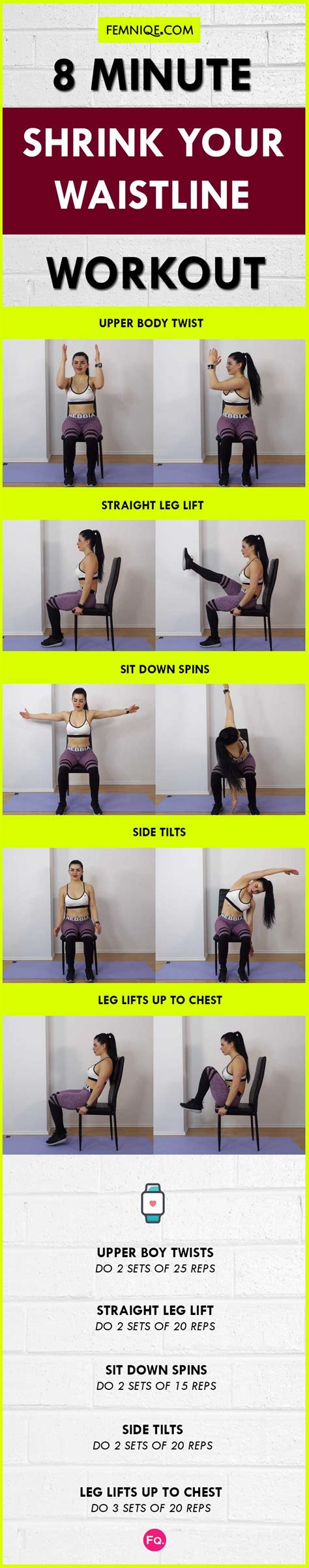 Chair Exercises For Abs: 8 Minute Tiny Waist & Flat Tummy Workout