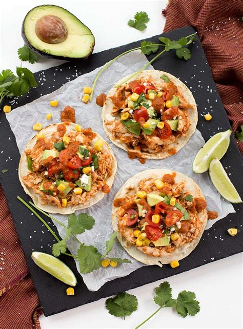 Chicken Tinga Tostadas - Kiwi and Carrot