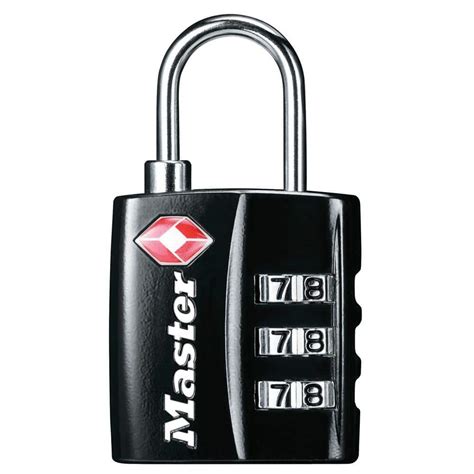 Master Lock TSA Approved Combination Luggage Lock, Resettable, Black 4680DBLKHC - The Home Depot