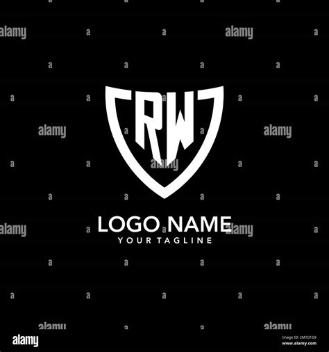 RW monogram initial logo with clean modern shield icon design inspiration Stock Vector Image ...