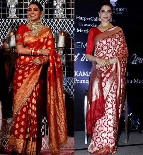 Anushka Sharma's wedding reception saree will remind you of Deepika Padukone's attire ...