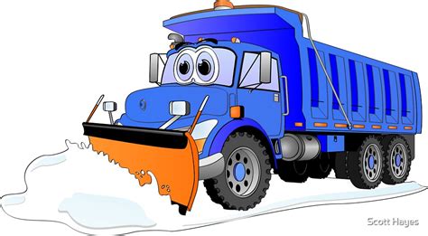 "Blue Snow Plow Cartoon Dump Truck" by Graphxpro | Redbubble