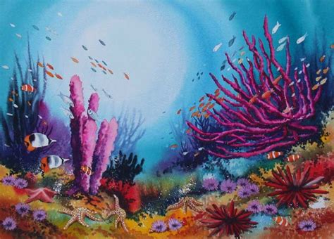 Coral Watercolor Painting at PaintingValley.com | Explore collection of Coral Watercolor Painting