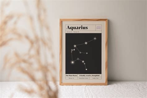 Aquarius Star Constellation Art Print Zodiac Constellation - Etsy