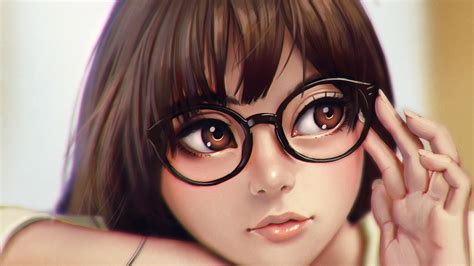 Pretty Anime Girl With Glasses