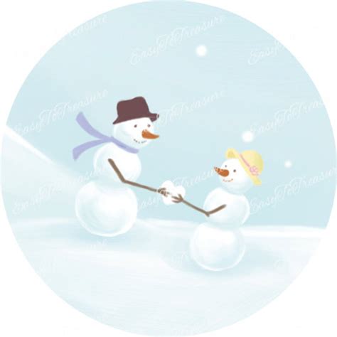 Snowman Couple Clipart, Printable Art for Christmas Love Card, Holiday Illustration, Snowman ...