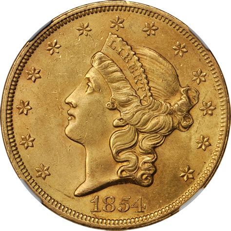 Value of 1854 $20 Small Date Gold Coin Liberty Double Eagle