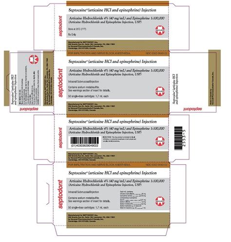 Septocaine: Package Insert - Drugs.com