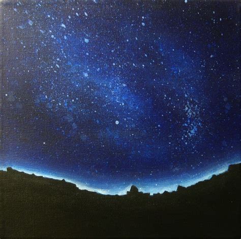 Blue Night | Night sky art, Sky painting, Night landscape