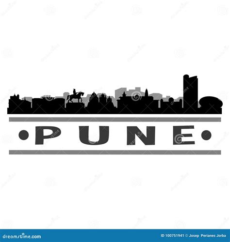 Pune City Icon Vector Art Design Skyline Stock Vector - Illustration of metropolis, architecture ...