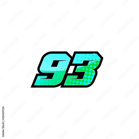 Vector Racing number 93, start racing number, sport race number with ...