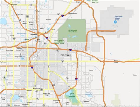 Map of Denver, Colorado - GIS Geography