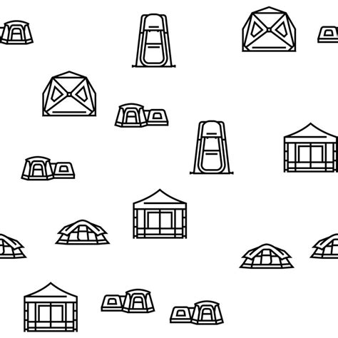 tent vacation travel tourism vector seamless pattern 21230976 Vector ...