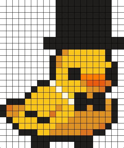 Dapper Duck Perler Bead Pattern | Bead Sprites | Animals Fuse Bead Patterns