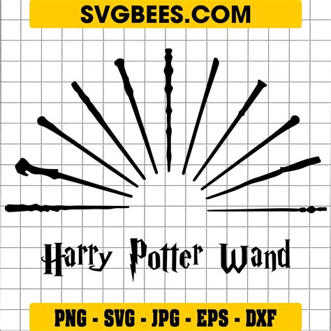 Silhouette Harry Potter Wand SVG, Mockup and PNG - SVGbees