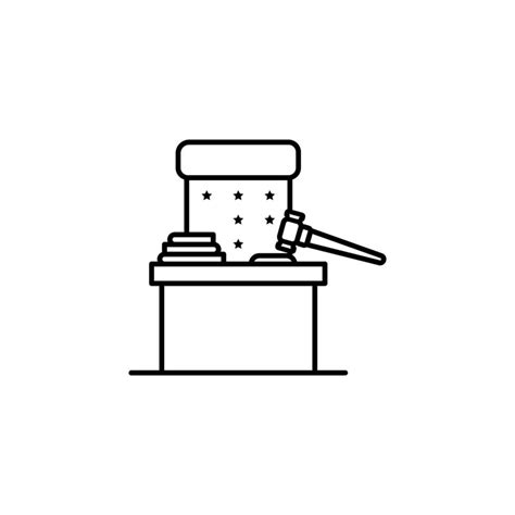 Judge chair, gavel vector icon 22412668 Vector Art at Vecteezy