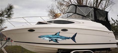 Shark boat decals, boat shark graphics, full color shark boat sticker | Xtreme Digital GraphiX