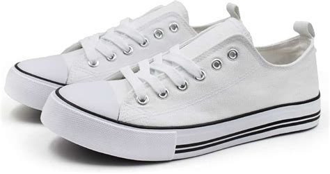 Amazon.com: women's white canvas tennis shoes