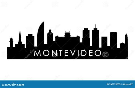 Montevideo Skyline Silhouette. Stock Vector - Illustration of city, outline: 263173653