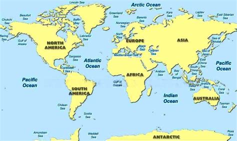 LISTS SEAS AND OCEANS A TO Z INDEX OF THE WORLD