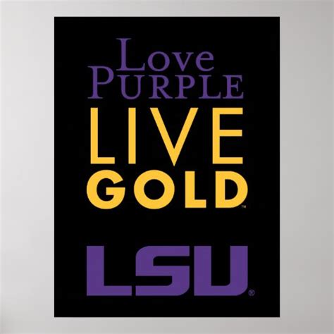 LSU Love Purple Live Gold Logo Poster | Zazzle