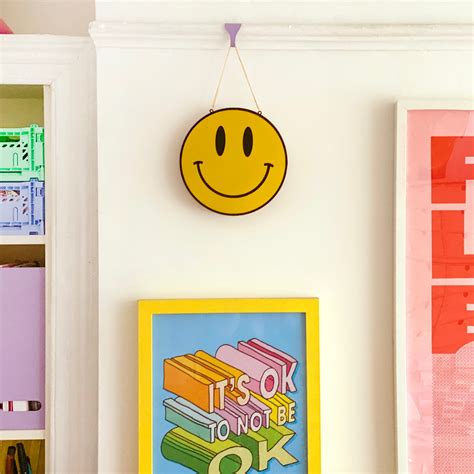 Smile Face Emoji Mirror Statement Acrylic Wall Mirror Art - Etsy