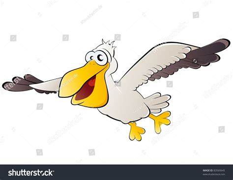 Funny Cartoon Pelican Stock Vector 83560645 - Shutterstock