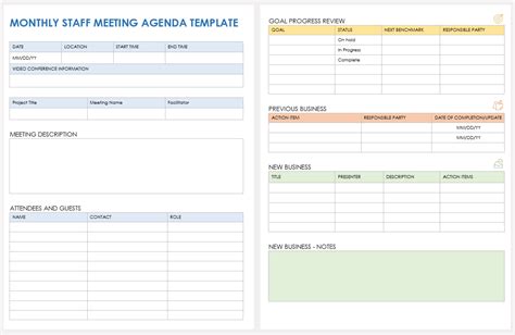 Monthly Staff Meeting Template