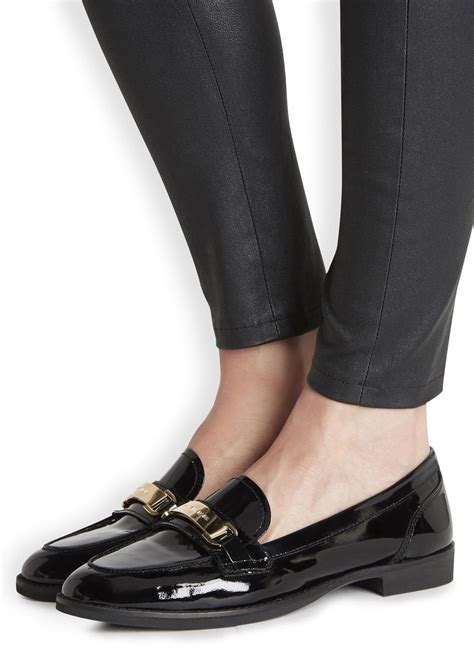 Michael kors Ansley Black Patent Leather Loafers in Black | Lyst