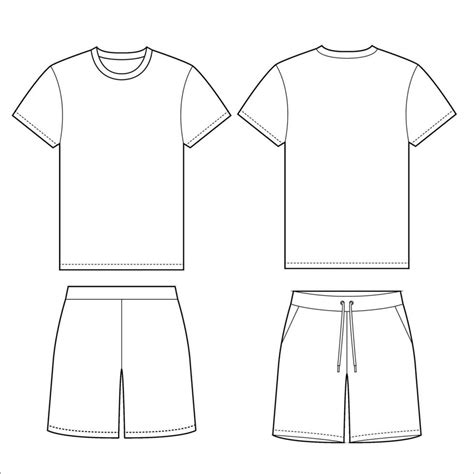 T-shirt and Shorts Outline Vector Template 26790096 Vector Art at Vecteezy