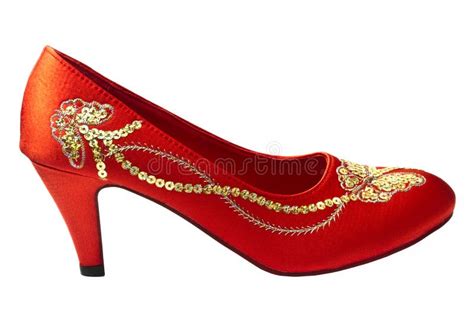 Embroidered red shoes stock image. Image of pretty, elegant - 17850873