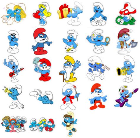 Smurfs characters, iron on T shirt transfer. Choose image and size | eBay