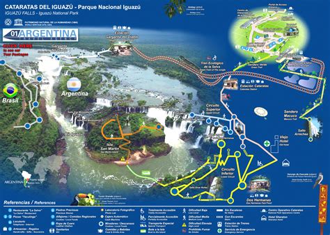 Iguazu National Park Map Argentina with useful references