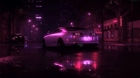 TOYOTA SUPRA at Neon Night Live Wallpaper