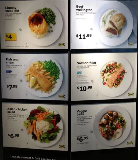 Menu at Ikea restaurant, Richmond